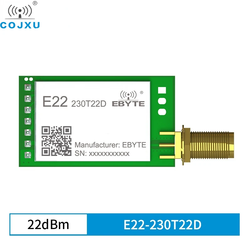 

SX1262 Wireless RF LoRa Module 230MHz 22dBm 5Km Long Distance SMA-K Cojxu E22-230T22D LoRa Transceiver Receiver