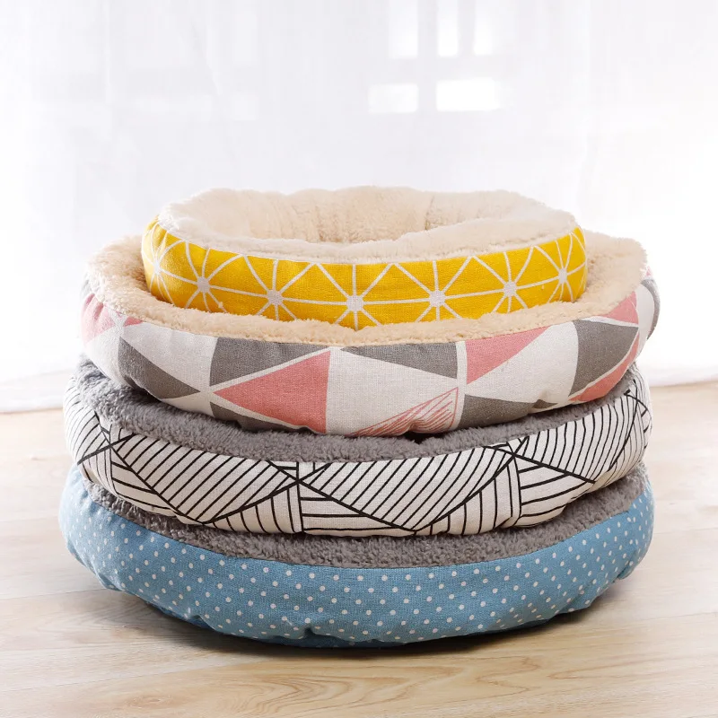 

Dropshipping Center Pet Dog Accessories Kong Dog Beds for Small Dogs Beds for Cats Free Shipping Round Puppy Bed Plush Cat Nest