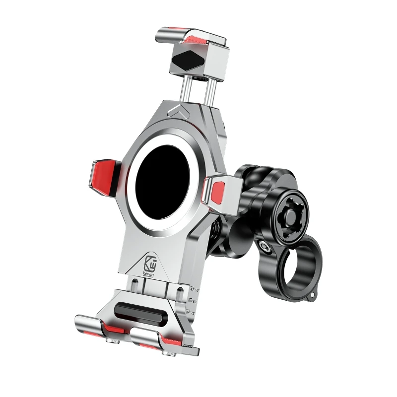 

1 Set Motorcycle Handlebar Cell Phone Holder for 4.7"-7.2" Cellphone Metal Durable Anti Shedding Shockproof Phone Stand