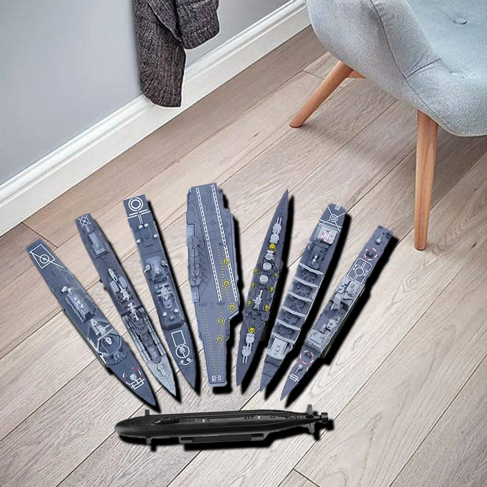 4D комплект из 8 собранных моделей военного корабля игрушки ручной работы для