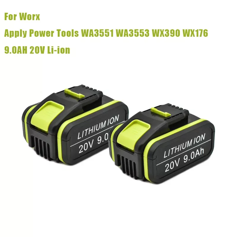 

2023New WX550 20V 9000mAh Lithium Rechargeable Replacement Battery for Worx Power Tools WA3551 WA3553 WX390 WX176 WX178 WX386 WX