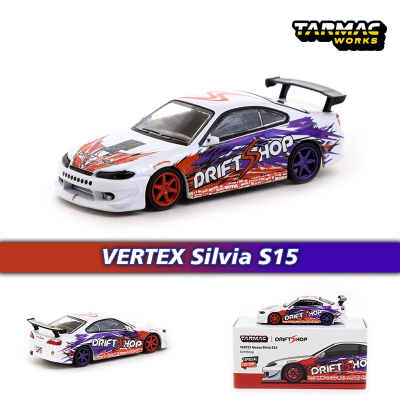 

TW в наличии 1:64 VERTEX Silvia S15 коллекция литых под давлением моделей автомобилей, миниатюрные машины Tarmac Works