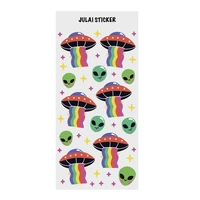 sticker sheet ewhumans journal stickers planner stickers scrapbook stickers rainbow spaceship alien sticker
