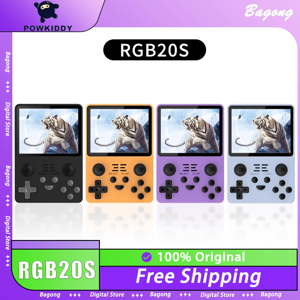 Портативная игровая консоль POWKIDDY RGB20S в стиле ретро