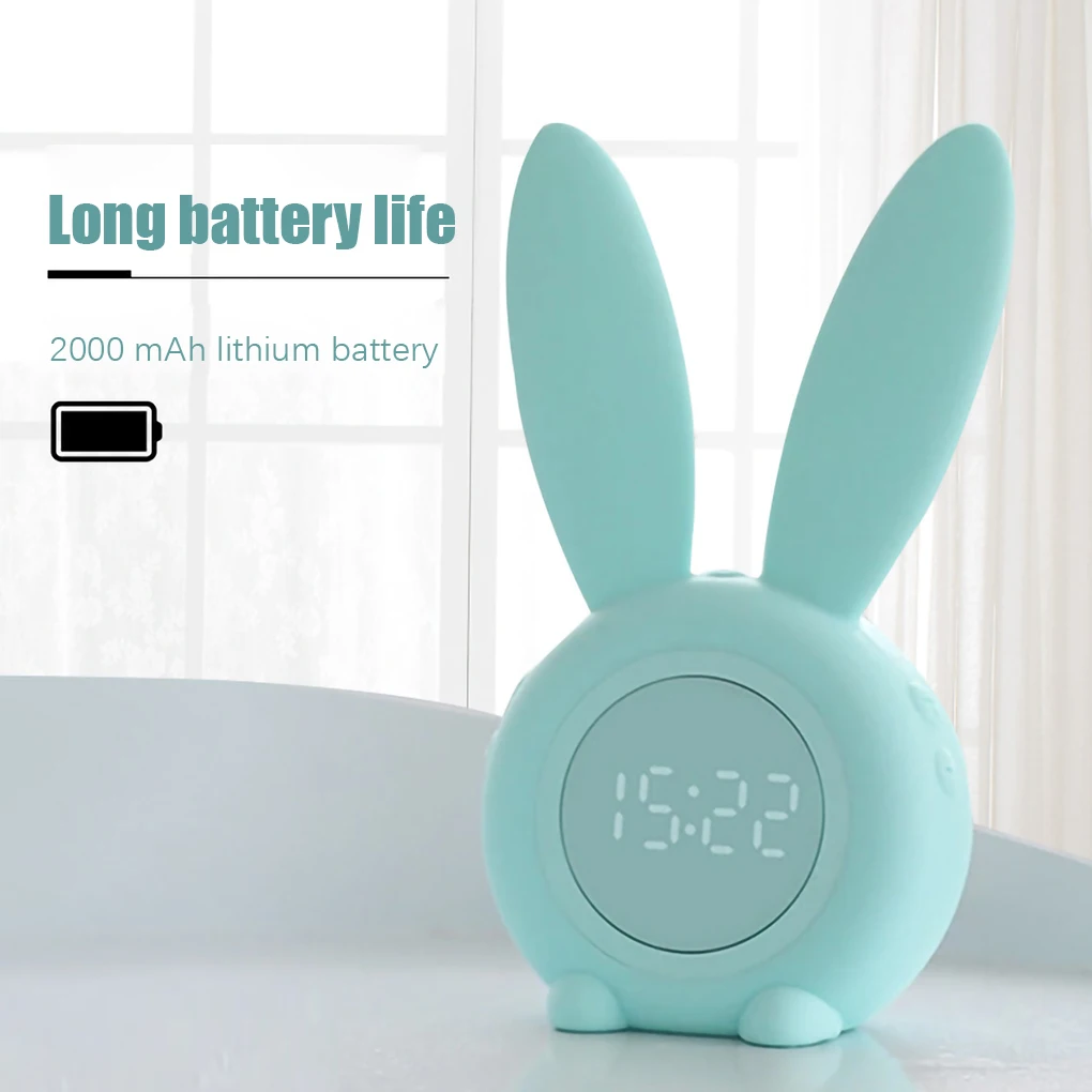 

Alarm Clock Rabbit Alarm Clock Creative Led Digital Snooze Cartoon USB Electronic Clock Timed LED Night Light Alarm Clock