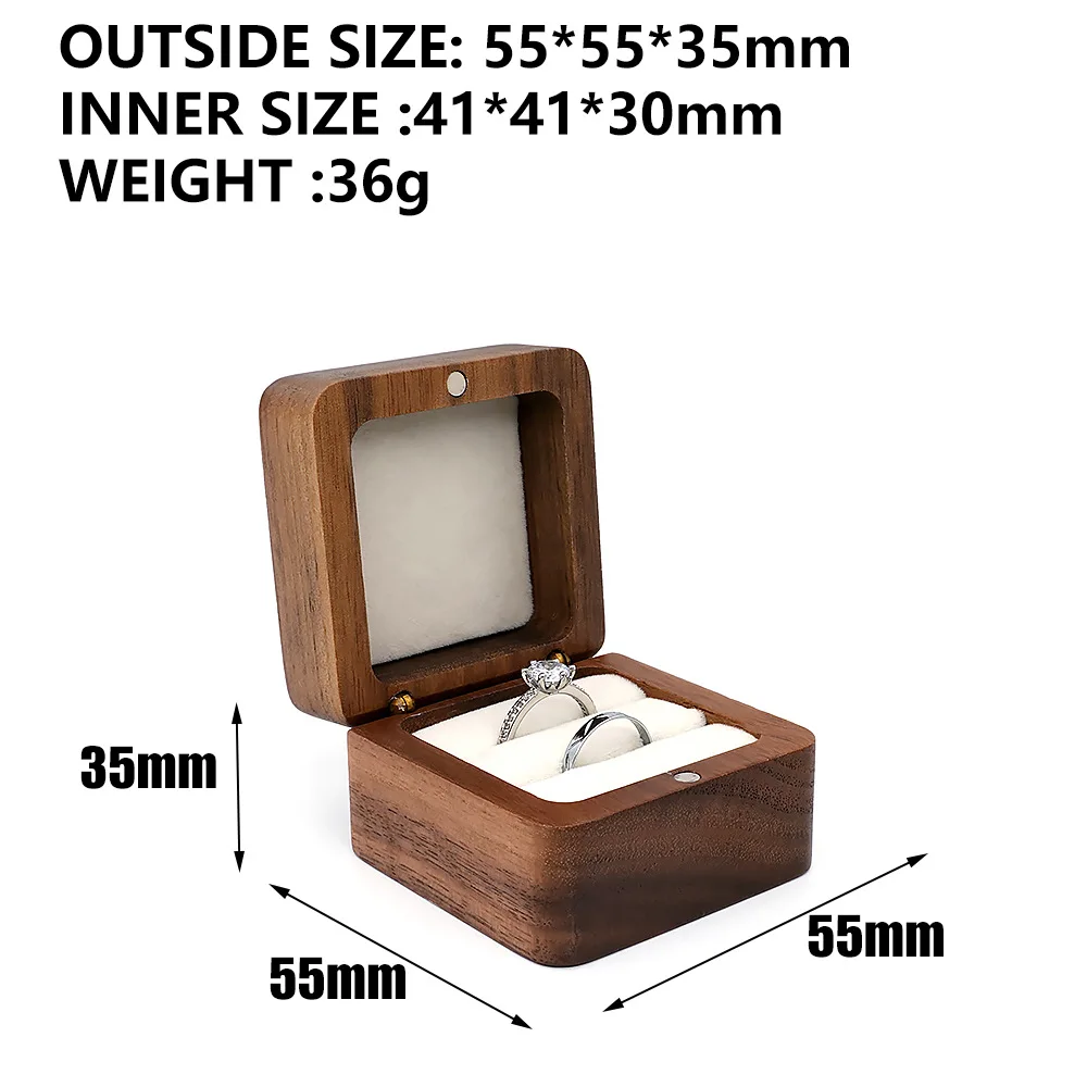 Wooden Jewelry Box Portable Travel Ring Earring Necklace Pendant Wedding Storage Box Souvenir Wholesale Customized