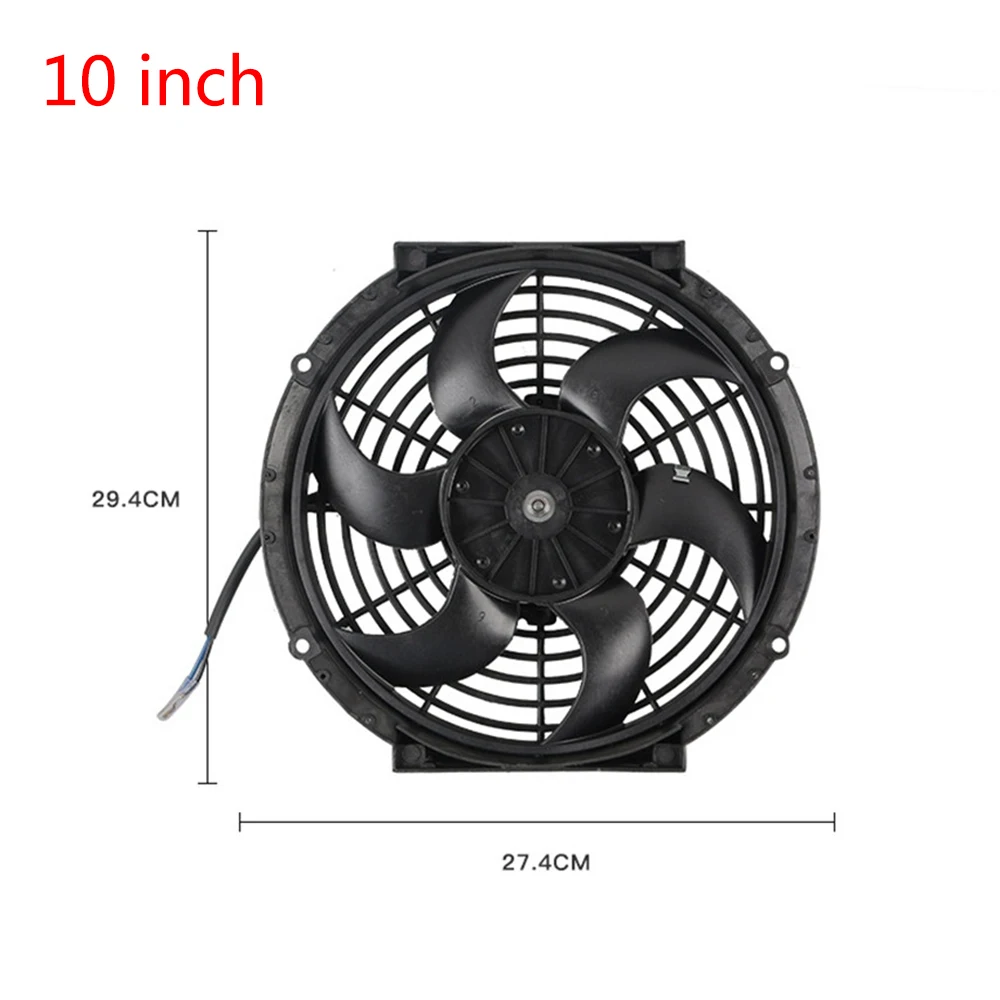 

Универсальный тонкий вентилятор 7, 9, 10, 12 дюймов, нажимной Электрический вентилятор радиатора, всасывающий воздух, комплект для охлаждения и монтажа, 12 В, 80 Вт, 2100 об/мин