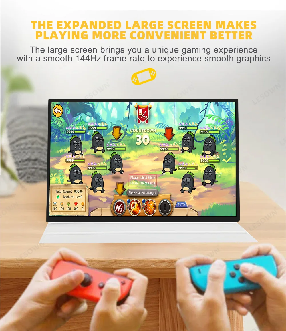 USB-монитор LESOWN 144 Гц 2 5 K HDMI 18 дюймов 2560x1600