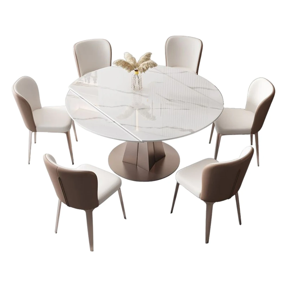 

Household Dining Table Rotate 360 Degrees Rock Board Table Scalable Combination Small Apartment Furniture
