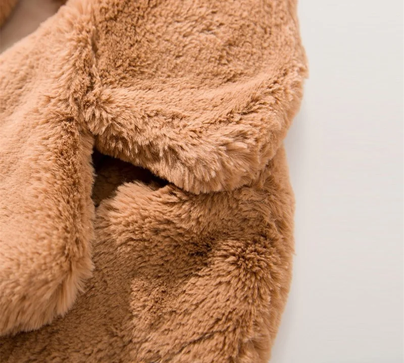 2020 new rabbit fur imitation fur coat suit collar fashion medium and long imitation fur coat warm fur