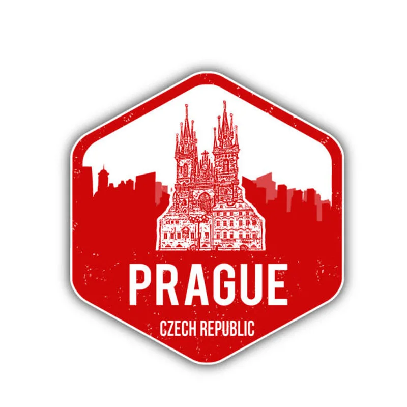 

JP hot selling interesting car decals are suitable for Prague Czech Republic PVC waterproof covering scratch sticker 11cm * 11cm