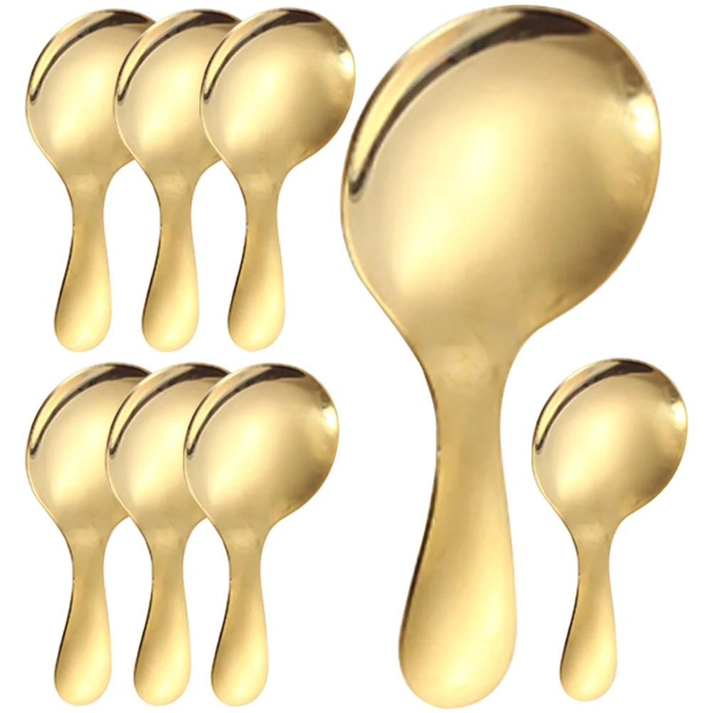 

8Pcs Stainless Tea Soup Short Handle Spoons Coffee Spoon Spoons Coffee Spoons for Home Restaurant