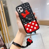 cartoon phone cases for iphone 12 pro 13 promax 11 xr xs 7 8 plus kawaii anime mouse soft protection silicone cover with strap