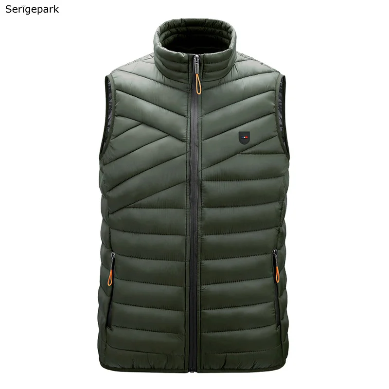 Men's New Vest With Stripped Jacket Zipper For Man Coat With Cotton Inside Warm Winter Outfit For High-Quality Style Big Size