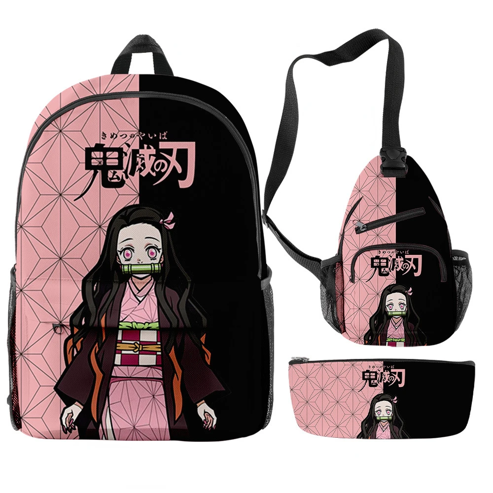 Demon Slayer Backpack Japan Anime Children Boys Girls Schoolbag Kimetsu No Yaiba Tomioka Giyuu Cartoon Backpack Latpop Bag