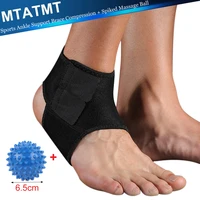 2pcsset sports ankle brace compression plantar fasciitis socks spiked massage ball for running ankle tendon foot sprain