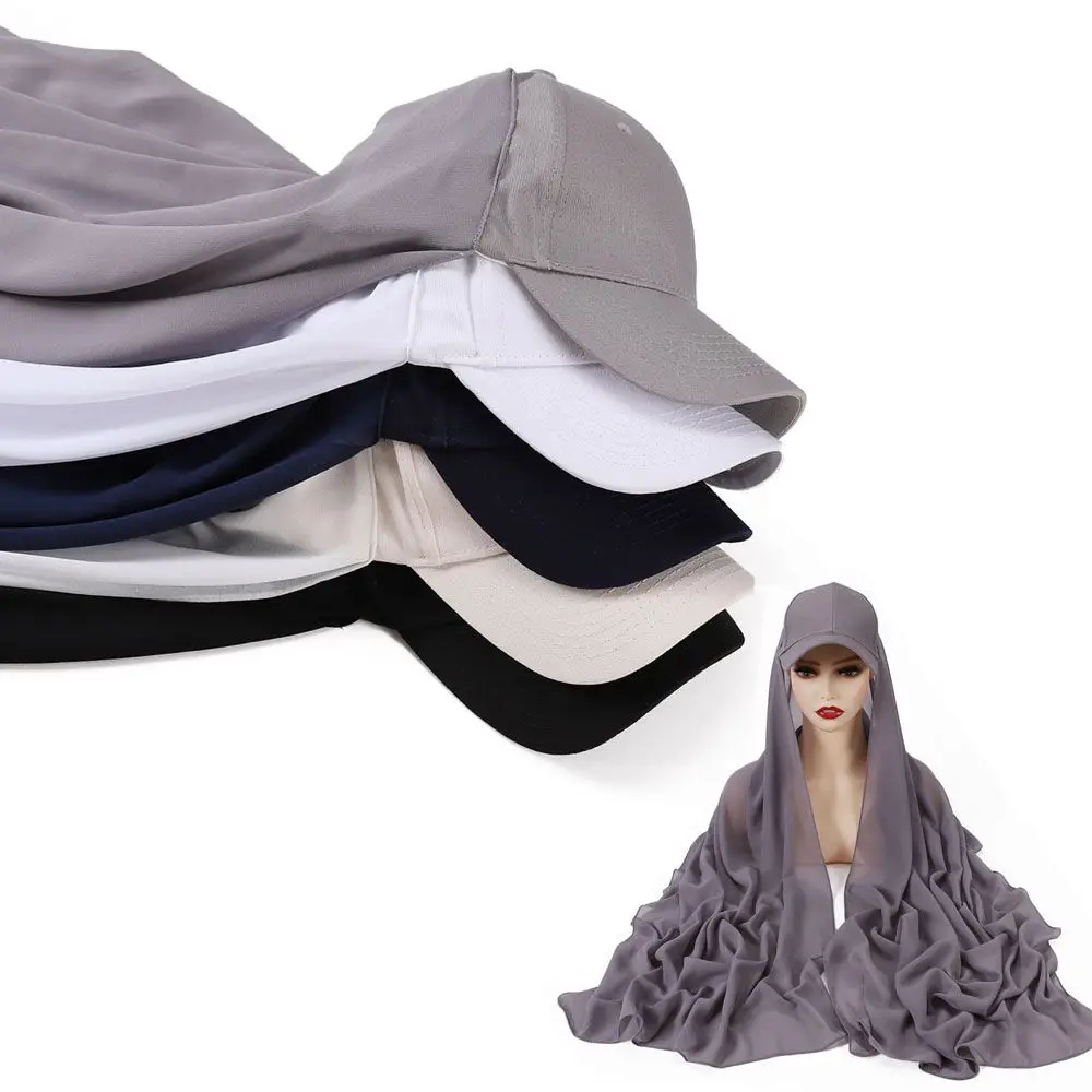

Fashion Hijab Cotton Muslim Shawl Baseball Caps Scarf Turban Hat