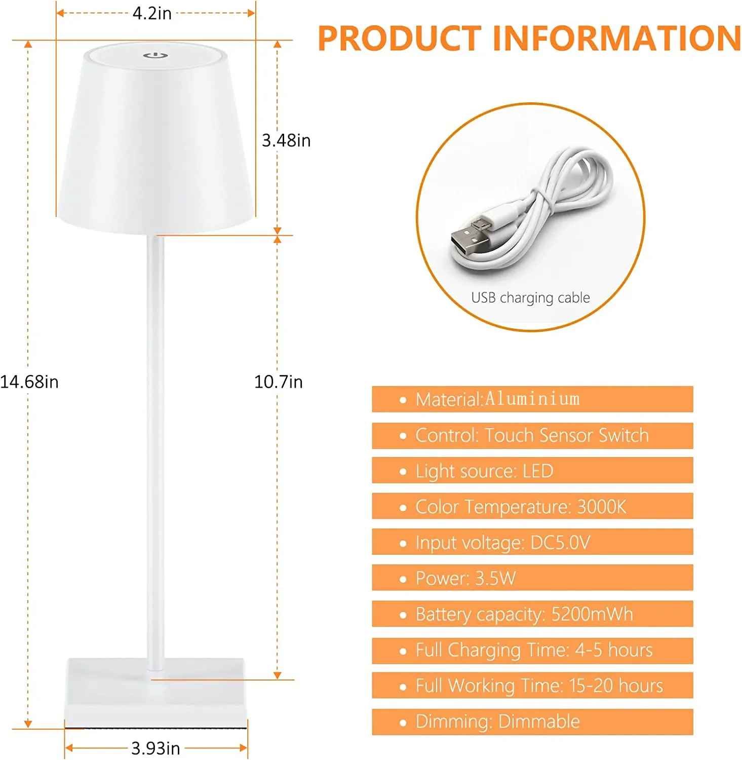 

USB-лампа для чтения в гостиной из алюминиевого сплава