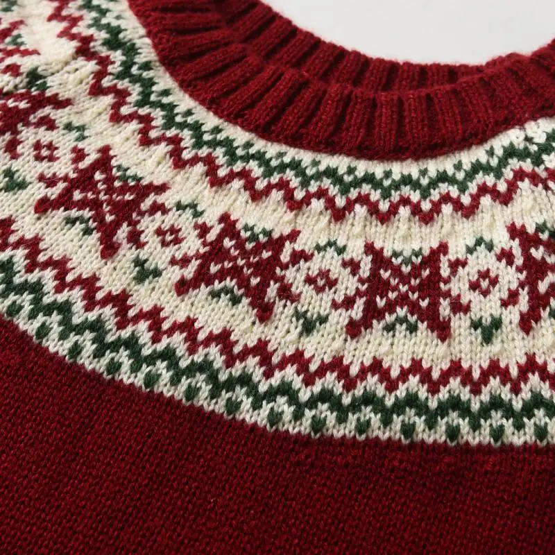 Clibeso/2024 рождественский новогодний свитер для мальчиков и девочек детская вязаная