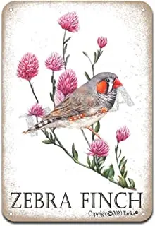 

Zebra Finch Bird Iron Poster Painting Tin Sign Vintage Wall Decor for Cafe Bar Pub Home Beer Decoration Crafts