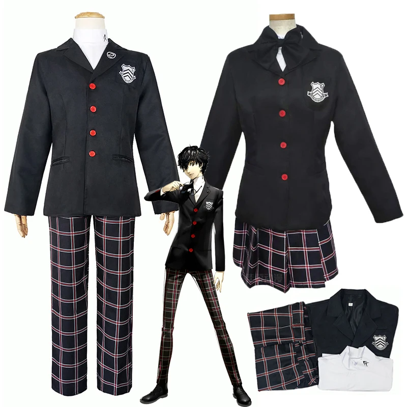 

PERSONA5 The Animation Anime Clothes Amemiya Ren Cosplay Costumes JK School Uniform Coat Skirt Pants Set Party Comic Con Costume