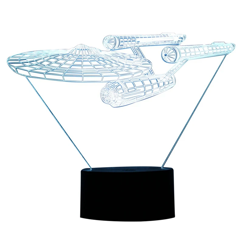 

Spaceship Trek 3 D Night Light Button USB Power Supply Seven-Color Led Light Suitable For Children's Room Decoration