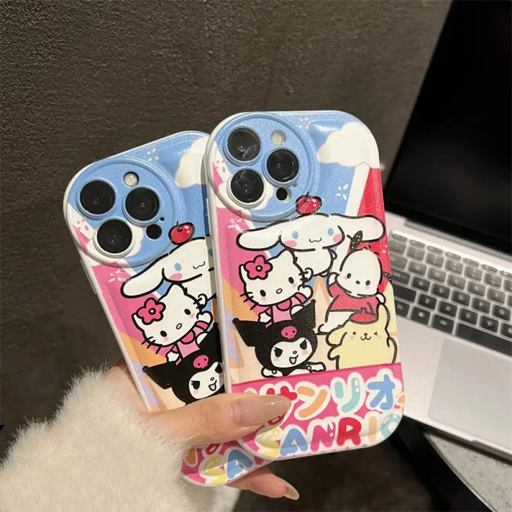 

kawaii Sanrio hello kitty Cinnamoroll phone case Anime figure For iPhone 14 13 12 11 Pro MAX X XR XS Plus 6 6Plus 7 8 7P 8Plus