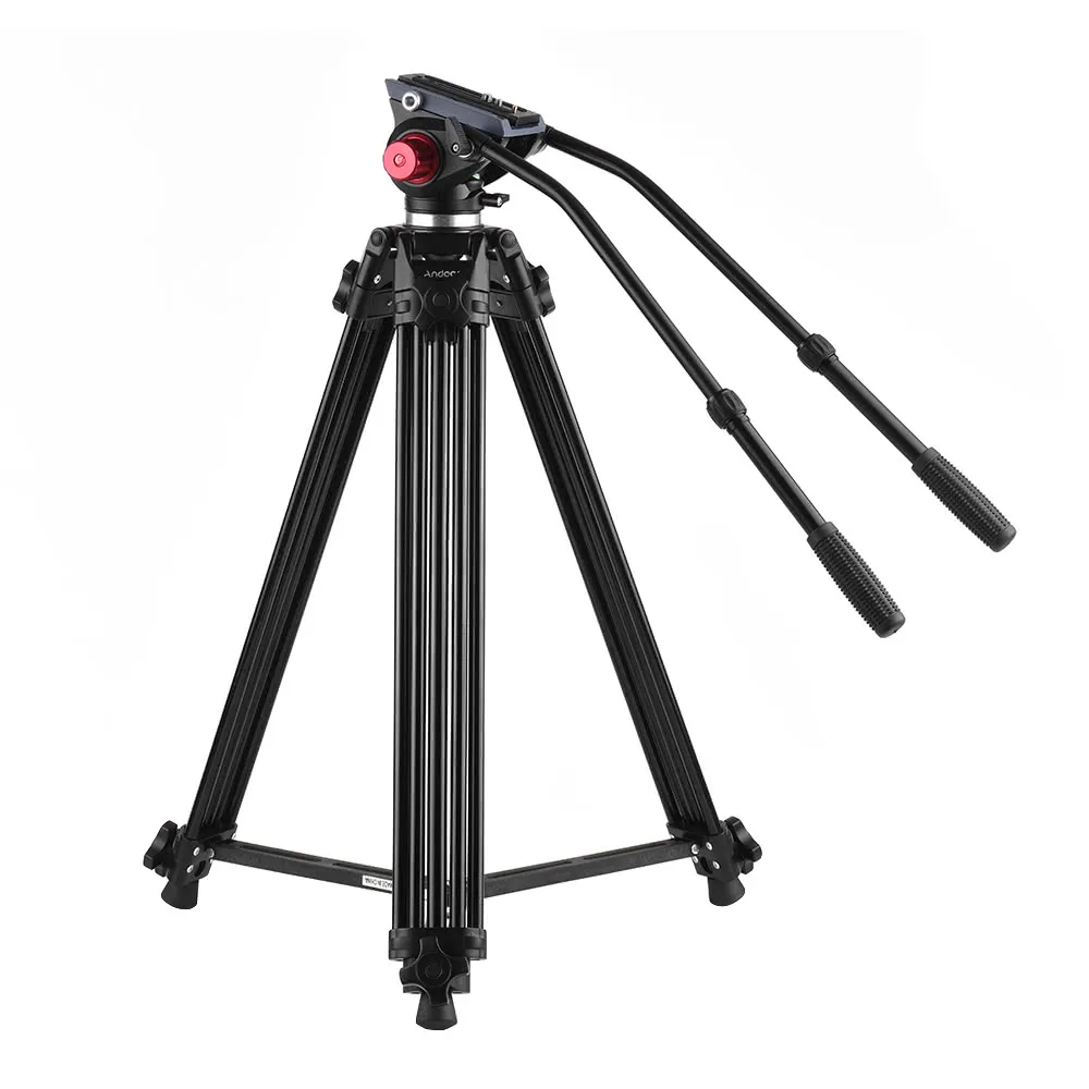 

Video Camera Tripod with Dual Handled Fluid Hydraulic Head for Canon Nikon Sony DSLR Camera Camcorder Max Height 180cm