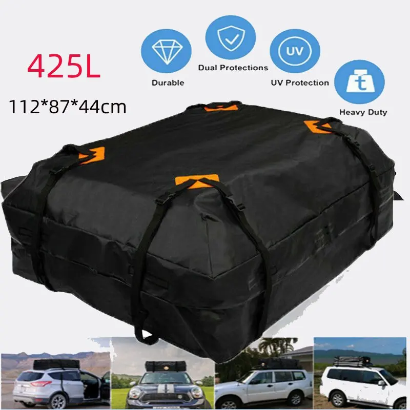 

420D Waterproof Cargo Bag Car Roof Cargo Carrier Universal Luggage Bag Storage Cube Bag for Travel Camping Luggage Storage Box