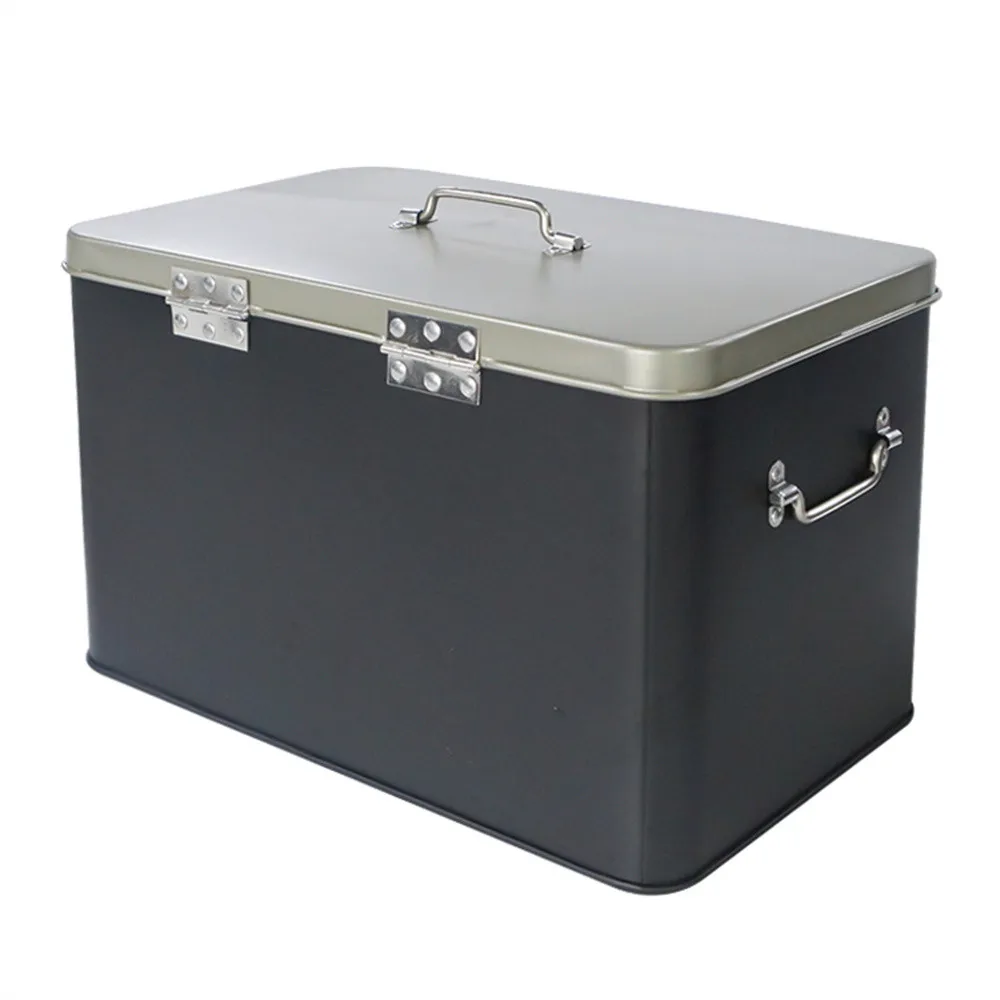 Ящик для хранения большой емкости с крышкой металлический шкафчик офисный ящик