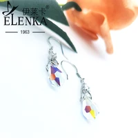 trend top brand 925 sterling silver genuine colorful discoloration crystal drop earrings for women eardrop gift for girls 2022
