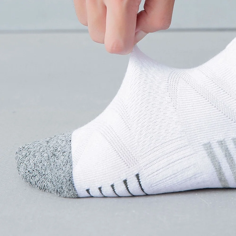 5 Pairs Pure Color Terry Thickening Professional Running Athletic Socks Anti-friction Sweat-absorbing Women Sports Socks