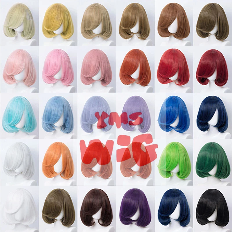 YMS Синтетические волосы 30 см Короткие прямые парики для косплея Бобо 25 цветов
