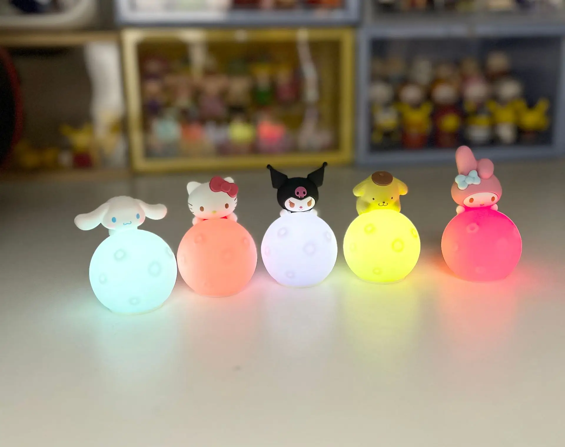 

New Kawaii Sanrio Cinnamoroll Moon Night Light Anime Kuromi Cute Cartoon Lamp Bedroom Sleep Lamp Desktop Decoration Girl Gift