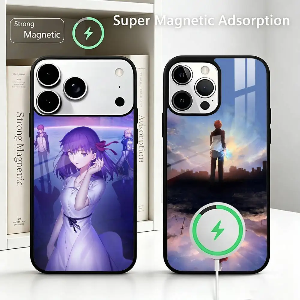 Фото Чехол для телефона с беспроводной зарядкой Clash With Future Self Fatestay night UBW, совместимый с iPhone 17/16/15/14/13/12/11 №1