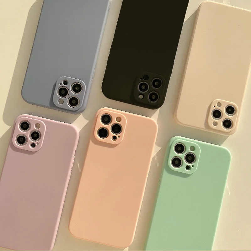 

For iPhone 7 8 Plus 6 6s X Xr Xs Max Case Luxury Original Liquid Silicone Soft Cover For iPhone 13 12 11 Pro Max 13 Mini Cases