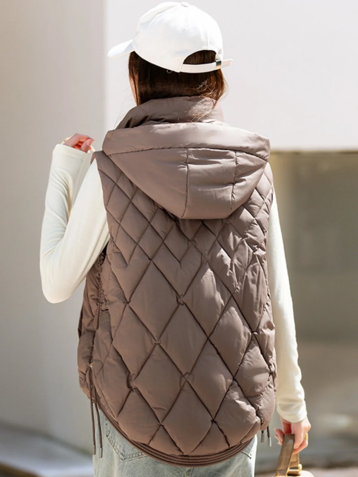 Свободный толстый пуховый жилет с хлопковой подкладкой женская зимняя верхняя