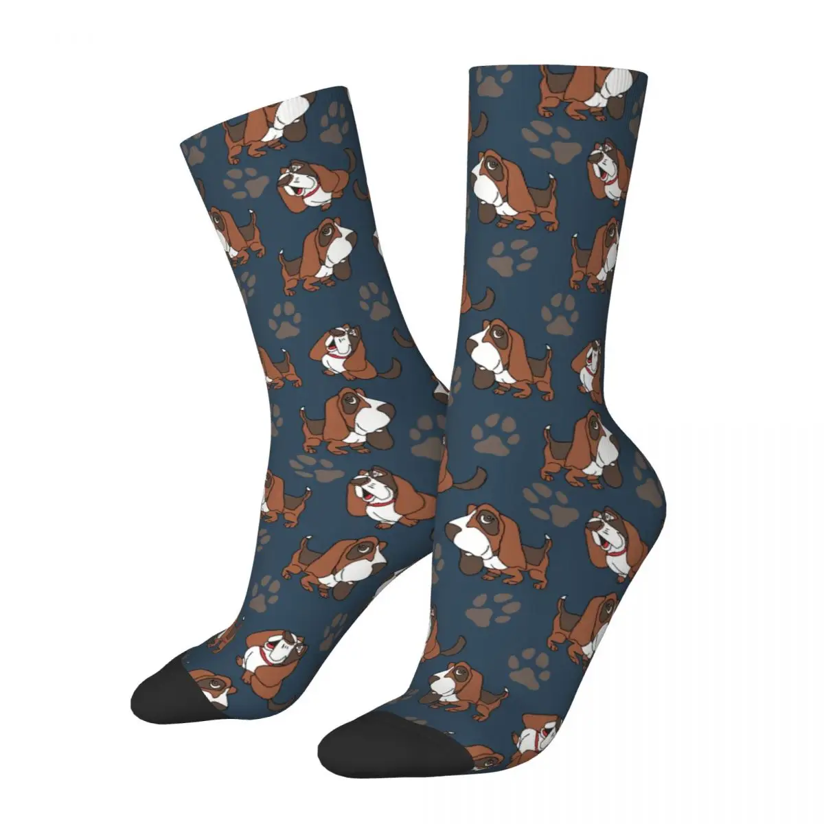 

Hip Hop Female Male Socks Basset Hound Dog Merch Soft Skateboard Socks All Season