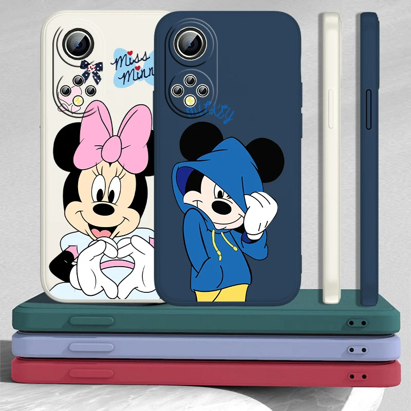 

Mickey and Minnie Couple Disney Phone Case For Huawei Honor 60 SE 50 30S 20 20E 10X 10i 9X 9C 9S 8A Liquid Rope Funda Cover Soft