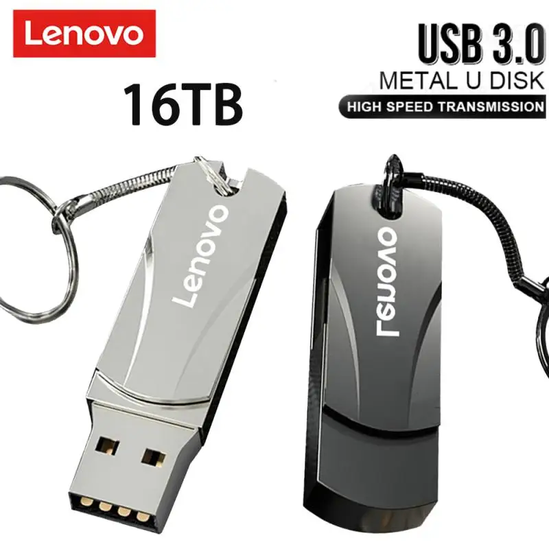 Водонепроницаемый U-диск Lenovo 16TB Super Mini Metal Usb флэш-накопитель 8TB 2TB 1TB Tiny Pendrive Memory Stick