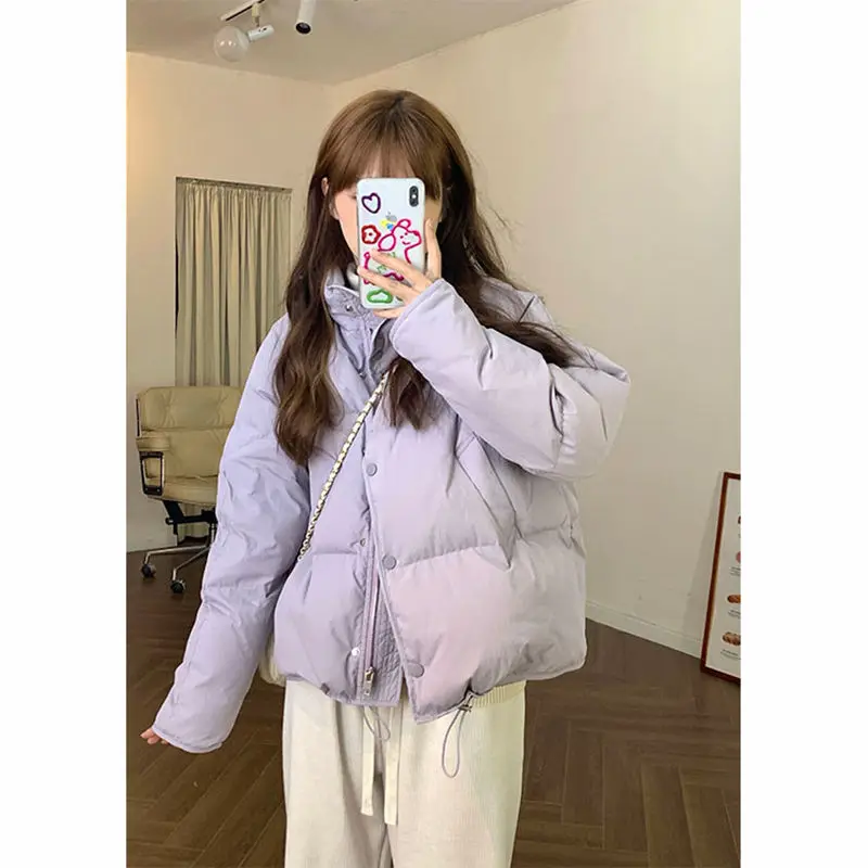 

New 2023 Winter Jacket Women Parka Stand Collar Thick Warm Long Female Coat Casual Outwear Short Down Cotton Parkas K999