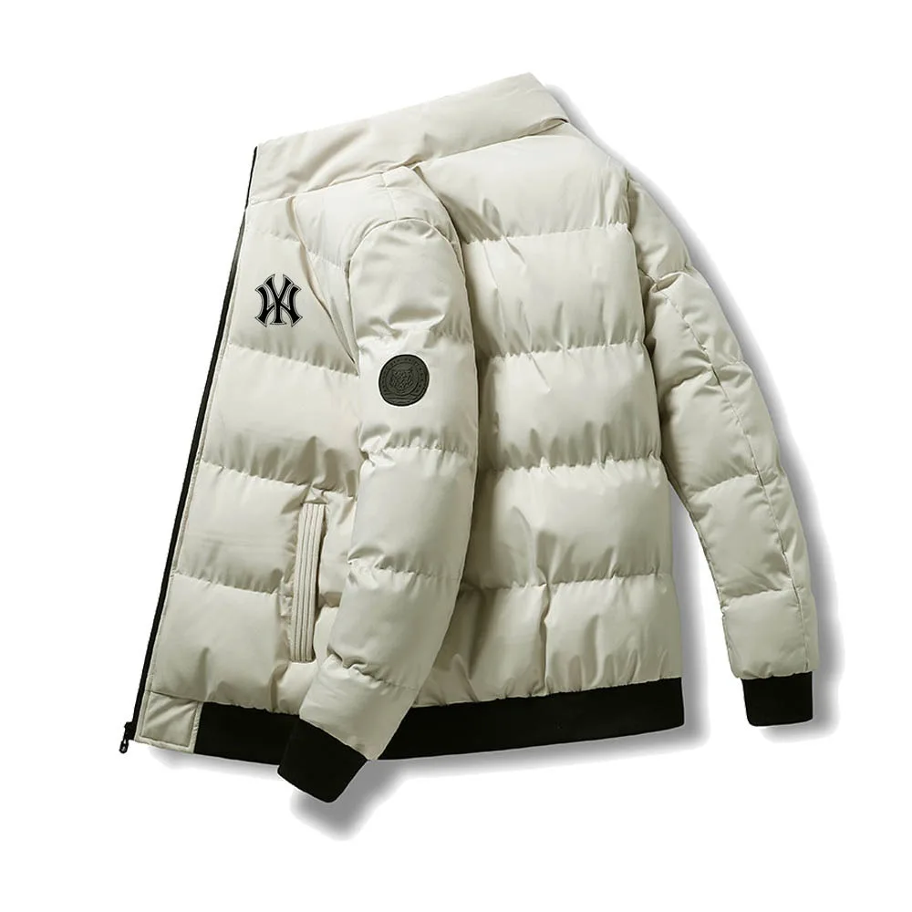 

2023 Men New Warm Parka Jackets Winter Casual Men's Outwear Coats Solid Stand Collar Male Windbreak Cotton Padded Down Jacke