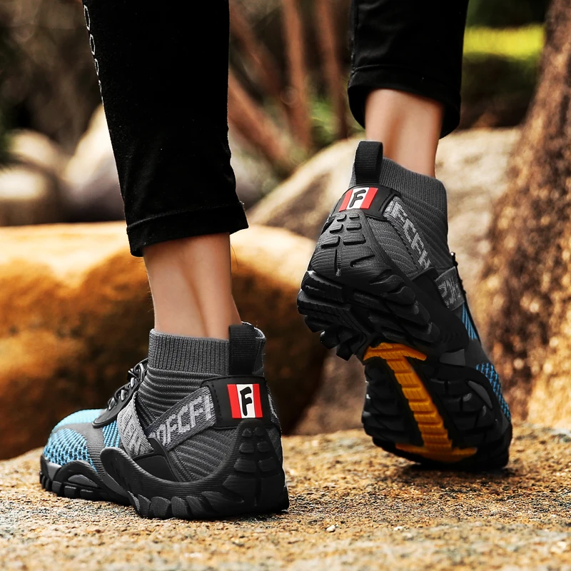 JIEMIAO New High Quality Men Women Hiking Shoes Summer Mesh Breathable Sneakers Outdoor Climbing Trekking Shoes Size 36-47