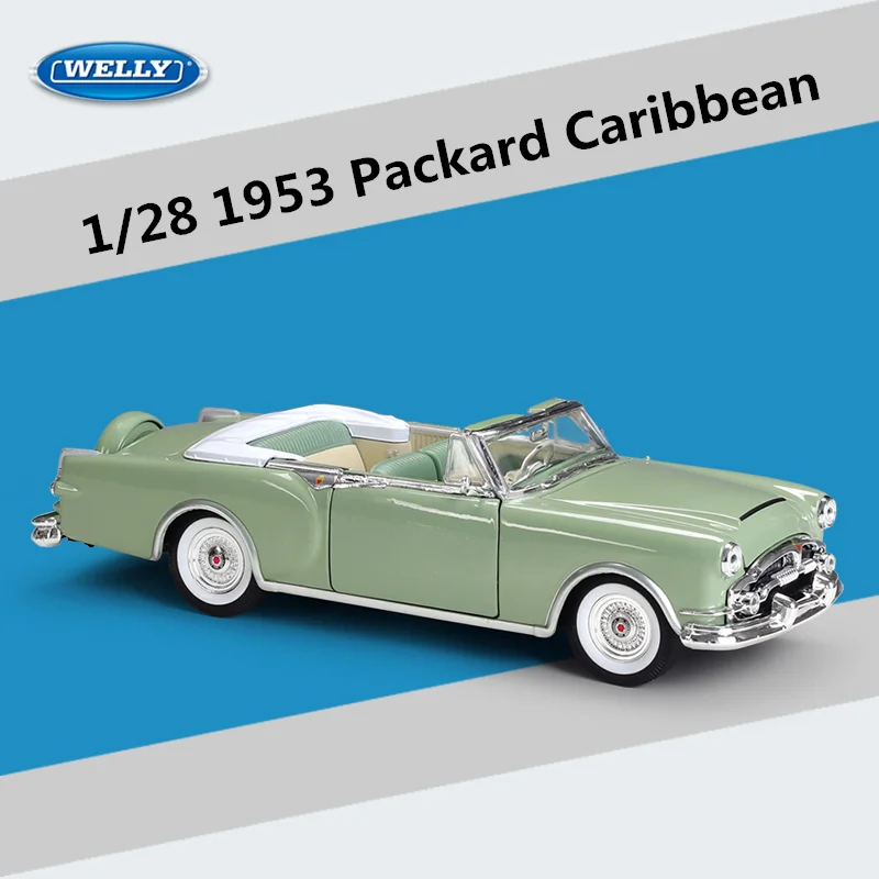 Модель классического автомобиля WELLY 1:28 1953 Packard из Карибского сплава, литая металлическая игрушка, модель спортивного автомобиля, Коллекционная модель, подарок для детей
