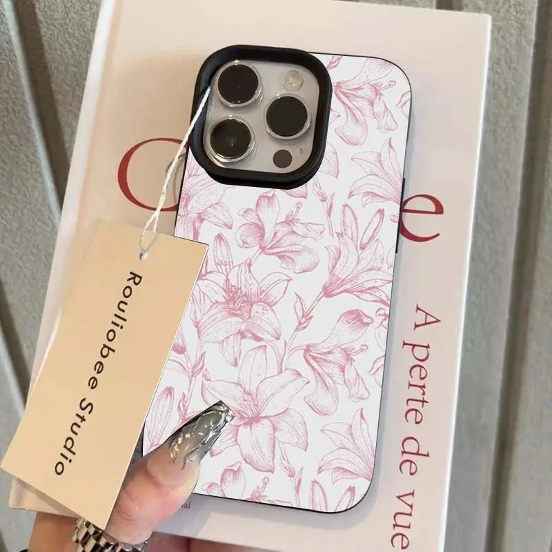 Элегантный чехол для телефона Pink Lily для iPhone 11 12 13 Pro MAX 14 15 16 17 Plus 17Air, противоударный мягкий чехол из ТПУ на заднюю панель телефона (art.: 3920d2ff0beb4) - 3920d2ff0beb4