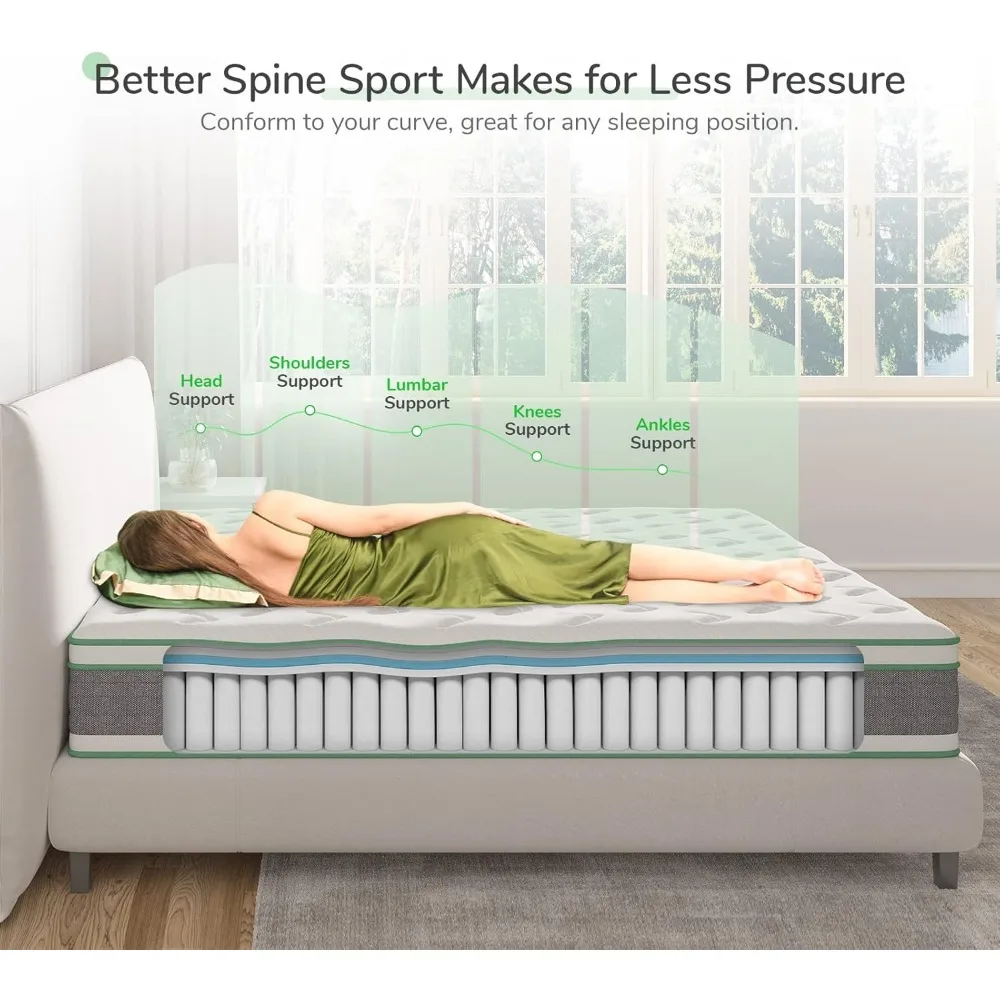 12-дюймовый смешанный матрас встроенный пружинный гелевая пена с эффектом памяти