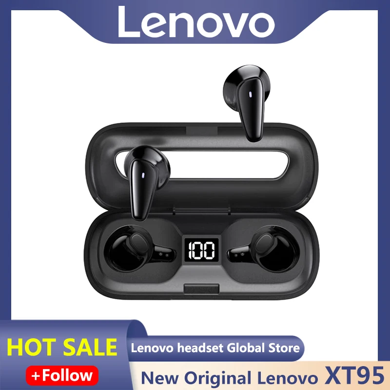 

NEW Lenovo XT95 TWS Bluetooth Earphones Wireless In-ear Headphones With Mic Touch Control Digital Display Earbuds Sport Headsets