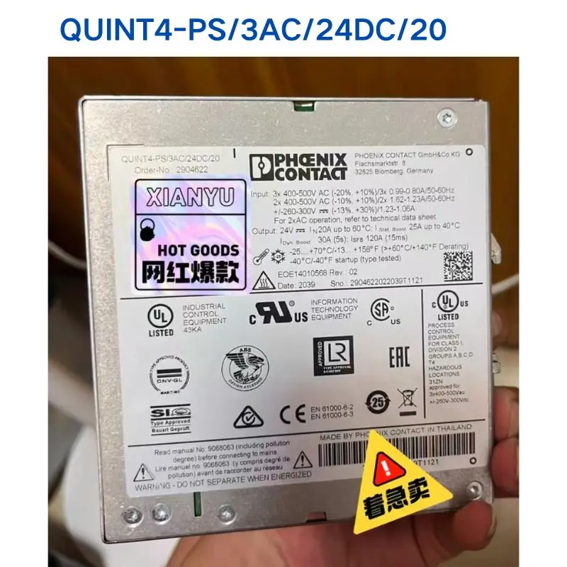 95% новый блок питания PHOENIX QUINT4-PS/3AC/24DC/20 2904622