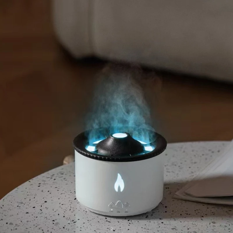 

20CC 360ml Volcanic Desktop Air Humidifier LED Realistic Flame Effect Cool Mist Maker Home Essential Oil Aromas Diffuser