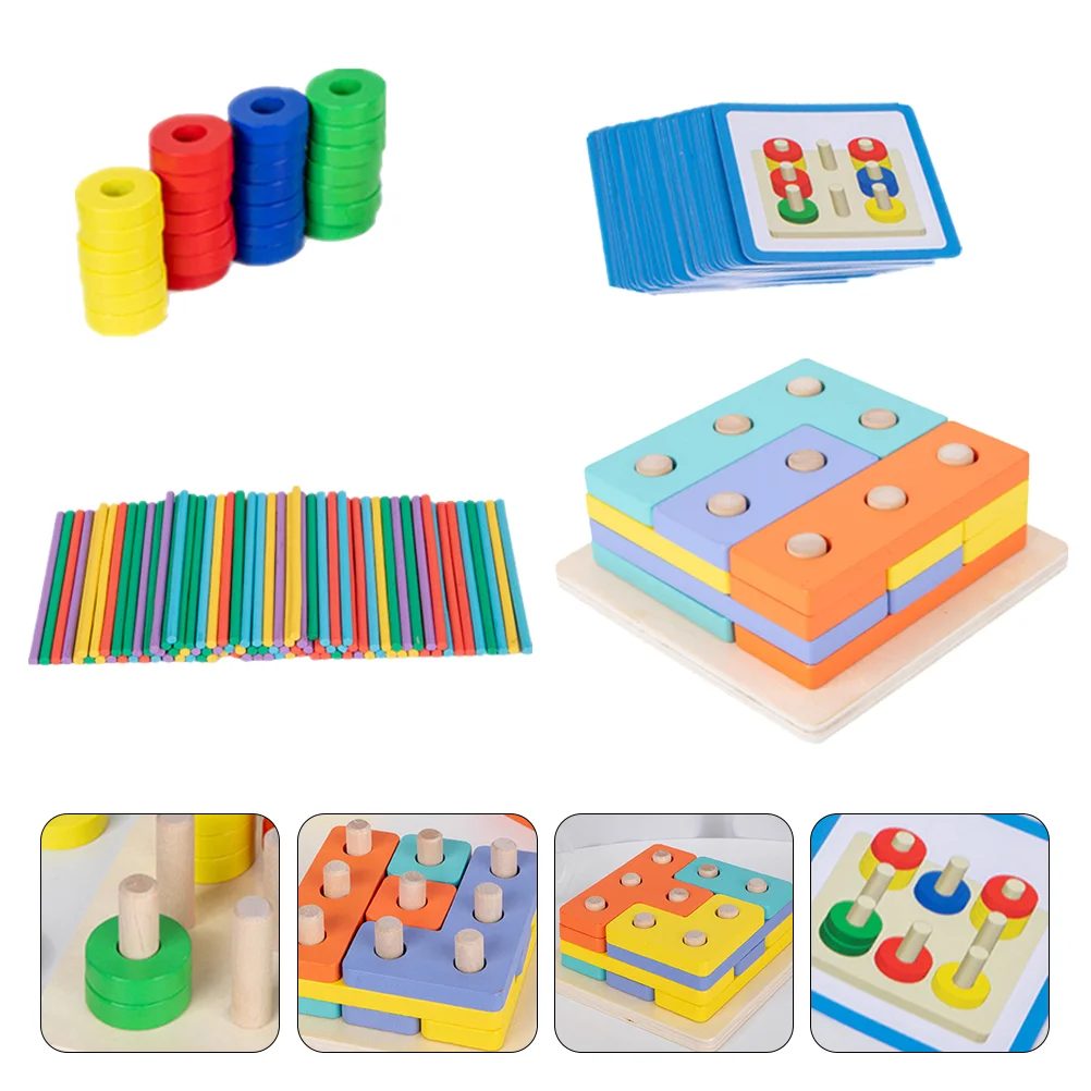 

1 set of Wooden Math Counting Toys Teaching Aids Baby Enlightenment